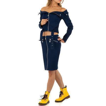 Two piece stretchy jeans set